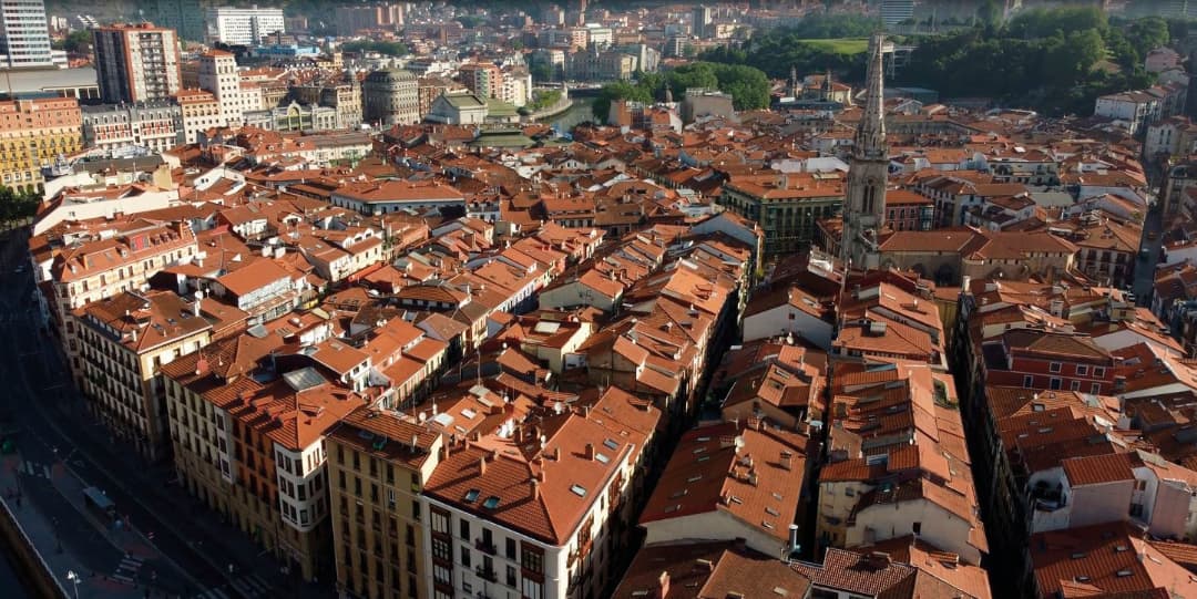 Vista aérea Casco Viejo Bilbao